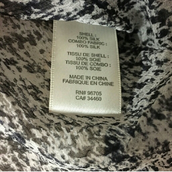 REBECCA TAYLOR Sheer Textured Silk Print Top Sz 10 - Picture 7 of 7